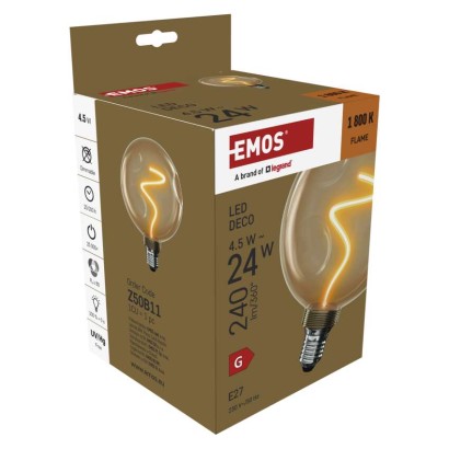 LED Lampe DECO CG125A / E27 / 4,5 W (24 W) / 240 lm / flame