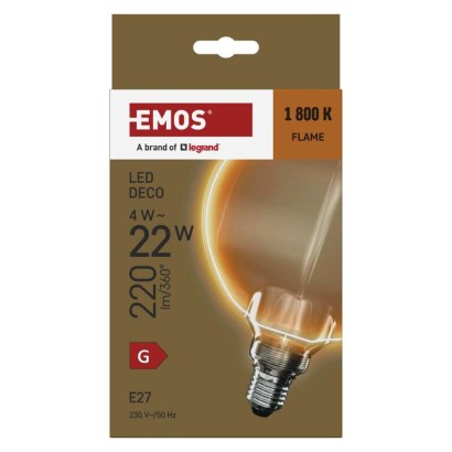 LED žárovka DECO G130OA / E27 / 4 W (22 W) / 220 lm / flame