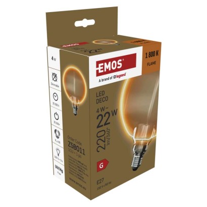LED žárovka DECO G130OA / E27 / 4 W (22 W) / 220 lm / flame