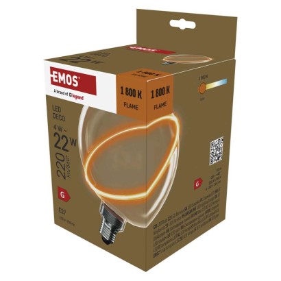 LED žárovka DECO G130SRA / E27 / 4 W (22 W) / 220 lm / flame