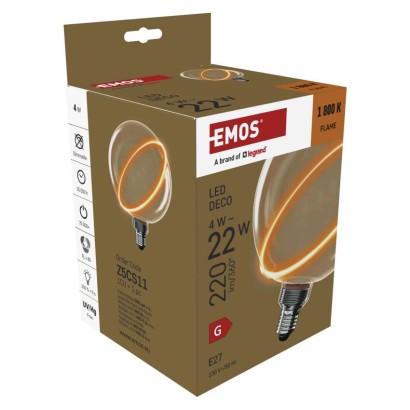 LED žárovka DECO G130SRA / E27 / 4 W (22 W) / 220 lm / flame
