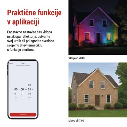 GOSMART LED reflektor 20W, 1720 lm, RGB+CCT, IP65