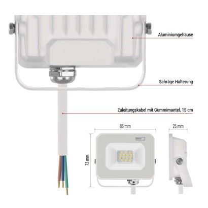 LED reflektor SIMPO 10 W, weiß, neutralweiß