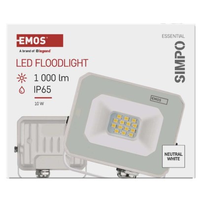LED reflektor SIMPO 10 W, bílý, neutrální bílá
