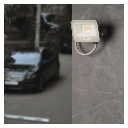 LED reflektor GLARO 10W, bílý, IP65, 1000 lm, neutrální bílá