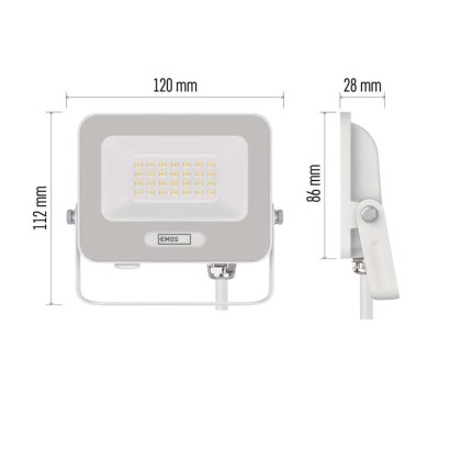LED reflektor GLARO 20W, bílý, IP65, 2000 lm, neutrální bílá
