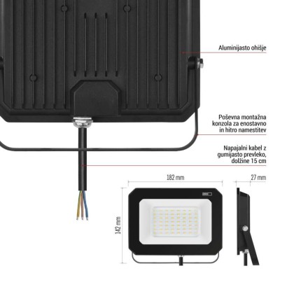 LED reflektor SIMPO 50 W nevtralna bela