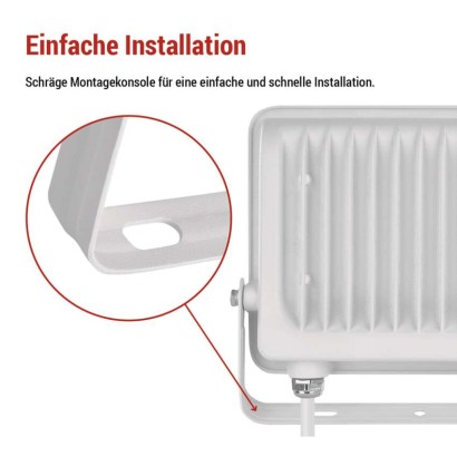 LED reflektor GLARO 50W, weiß, IP65, 5000 lm, neutralweiß
