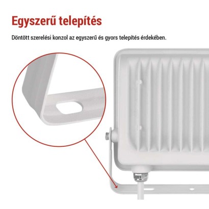 LED reflektor GLARO 50W, fehér, IP65, 5000 lm, természetes fehér