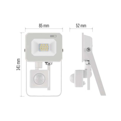 LED reflektor SIMPO, 10W, PIR, neutrální bílá