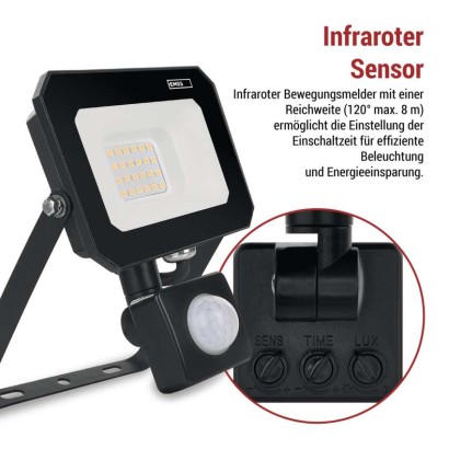 LED reflektor SIMPO mit Bewegungssensor, 20 W, neutralweiß