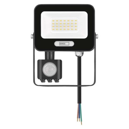 LED reflektor GLARO s pohybovým čidlem, 20 W, černý, IP54, 2000 lm, neutrální bílá