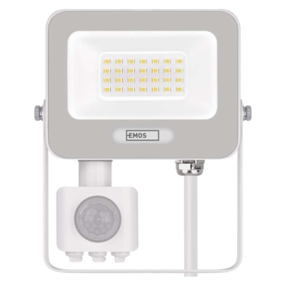 LED reflektor GLARO s pohybovým čidlem, 20 W, bílý, IP54, 2000 lm, neutrální bílá
