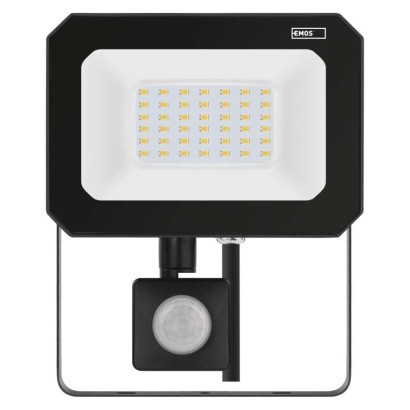 LED reflektor SIMPO s pohybovým čidlem, 30 W, černý, neutrální bílá