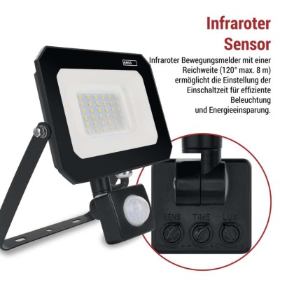 LED reflektor SIMPO mit Bewegungssensor, 30 W, neutralweiß