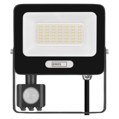 LED reflektor GLARO s pohybovým čidlem, 30 W, černý, IP54, 3000 lm, neutrální bílá