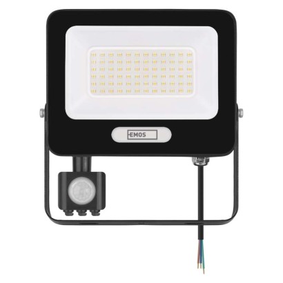 LED reflektor GLARO s pohybovým čidlem, 50 W, černý, IP54, 5000 lm, neutrální bílá