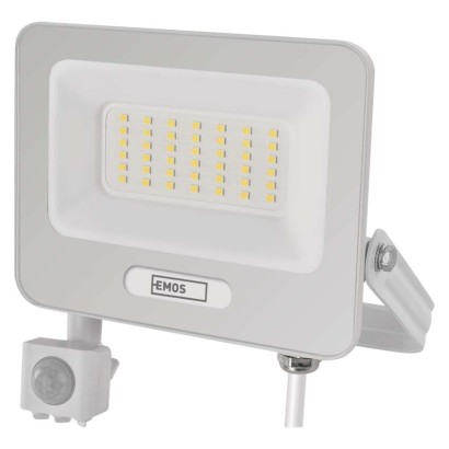 LED reflektor GLARO s pohybovým čidlem, 50 W, bílý, IP54, 5000 lm, neutrální bílá