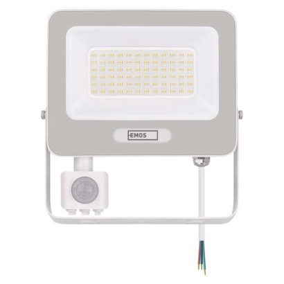 LED reflektor GLARO s pohybovým čidlem, 50 W, bílý, IP54, 5000 lm, neutrální bílá