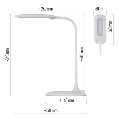 LED stolní lampa STELLA, bílá