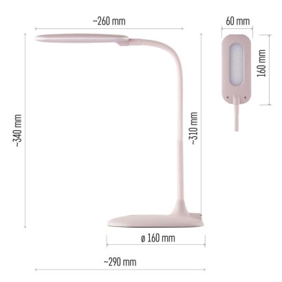 LED stolní lampa STELLA, růžová