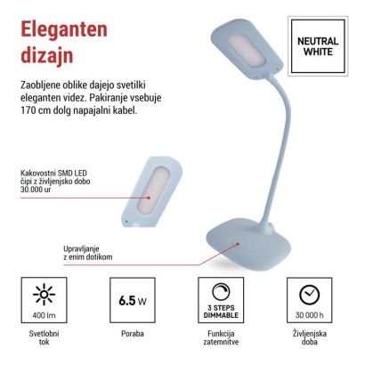 Namizna LED svetilka STELLA modra