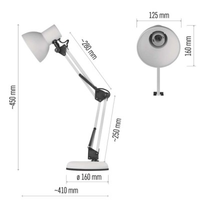 Schreibtischlampe LUCAS, weiss