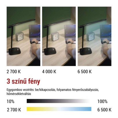 EMOS Chase LED asztali lámpa, fekete