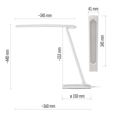 LED stolní lampa CHASE, bílá