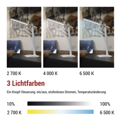 LED Schreibtischlampe CHASE, weiss