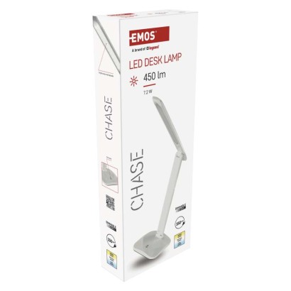 LED stolní lampa CHASE, bílá