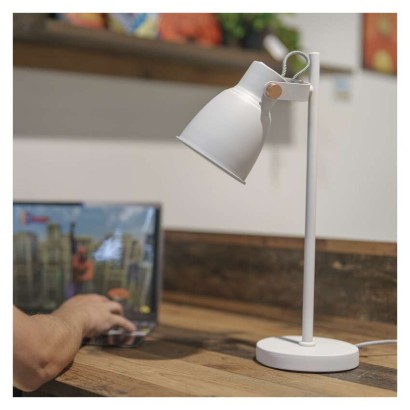 Lampa biurkowa E27 JULIAN 46 cm biała