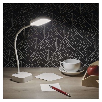 LED stolní lampa EMILY, nabíjecí, bílá