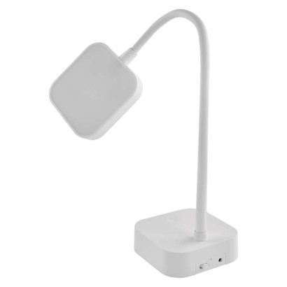 LED stolní lampa EMILY, nabíjecí, bílá