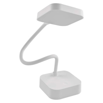LED stolní lampa EMILY, nabíjecí, bílá