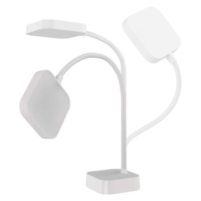 LED stolní lampa EMILY, nabíjecí, bílá