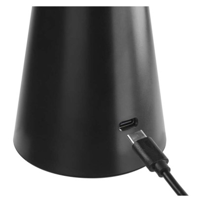 LED stolní lampa JASON, nabíjecí, černá