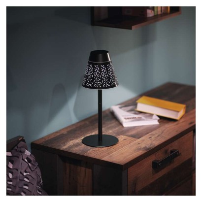 LED stolní lampa GRACE, nabíjecí, černá