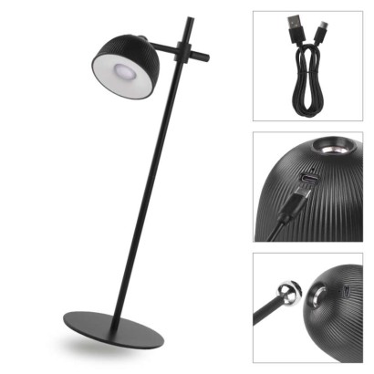LED stolní lampa SOPHIE, nabíjecí, černá