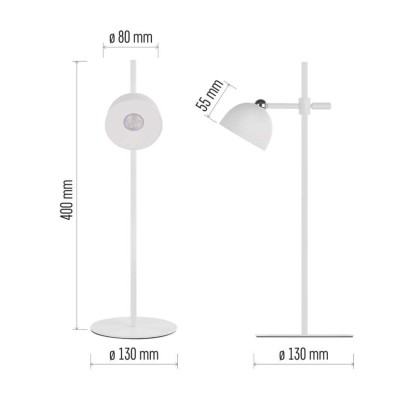 LED stolní lampa SOPHIE, nabíjecí, bílá