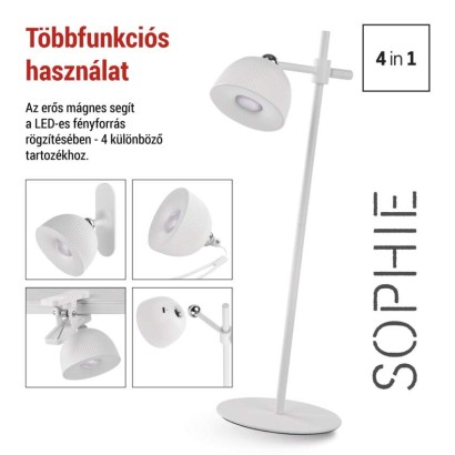 EMOS Sophie LED asztali lámpa, újratölthető, fehér