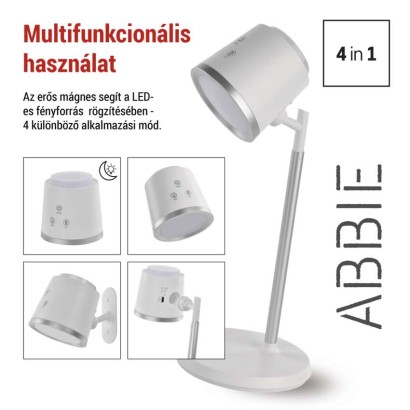 EMOS Abbie LED asztali lámpa, újratölthető, fehér