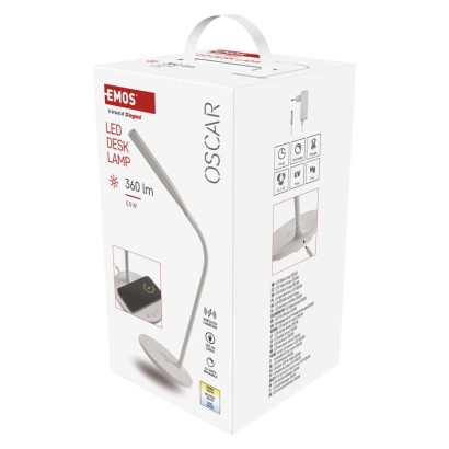 LED stolní lampa OSCAR, bílá