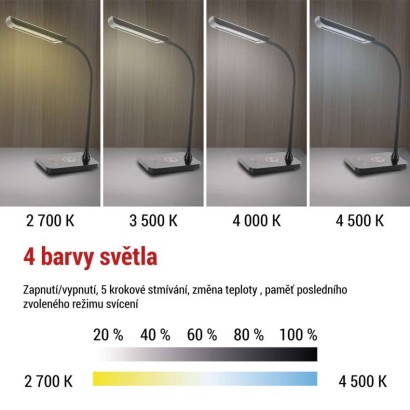 LED stolní lampa KYLE, černá