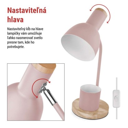 Stolná lampa POPPY, ružová