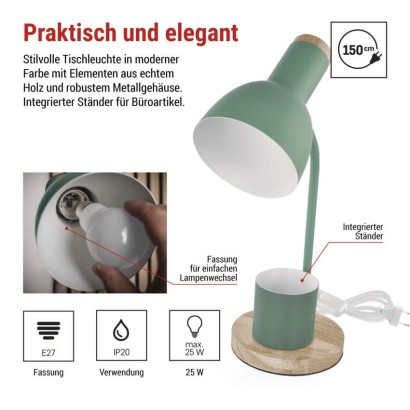 Schreibtischlampe POPPY, grün