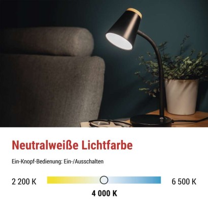 LED Schreibtischlampe TARA, schwarz