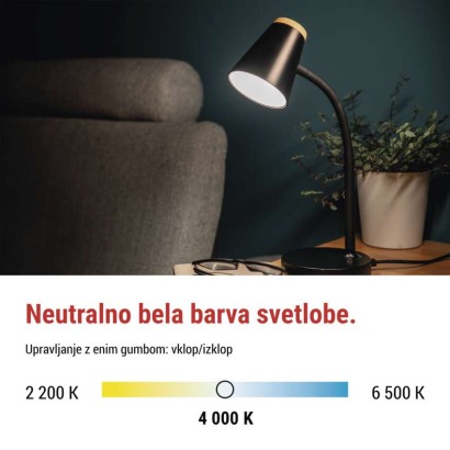 Namizna LED svetilka TARA črna