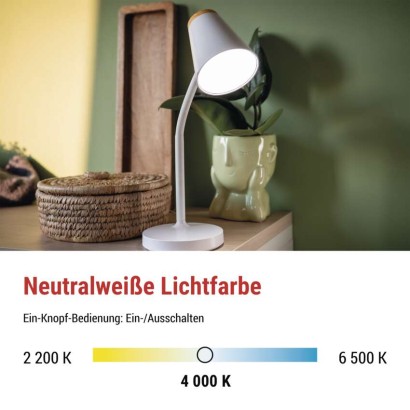 LED Schreibtischlampe TARA, weiss