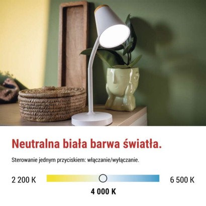 Lampa stołowa LED TARA, biała
